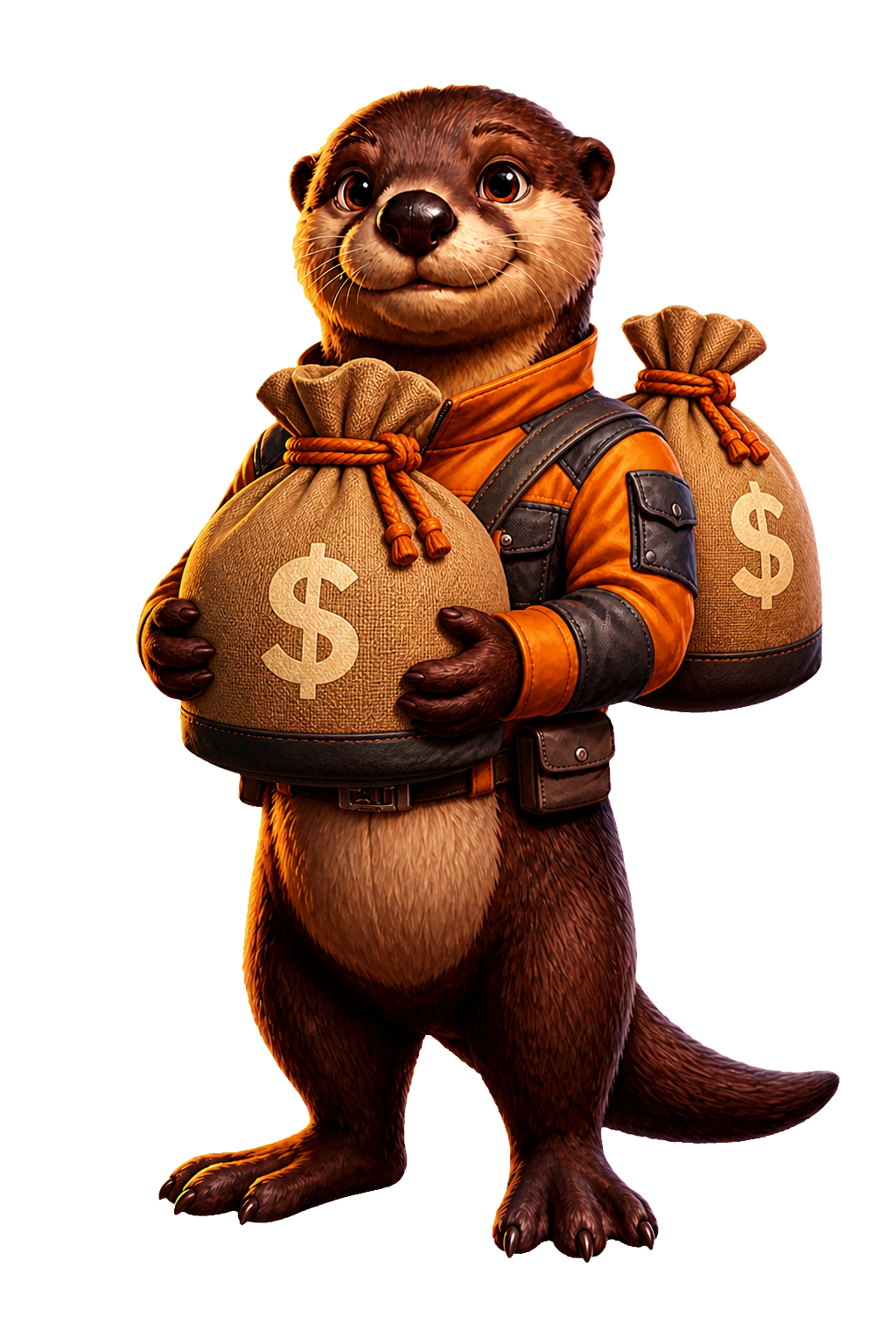 Cache the otter carrying a secure lockbox